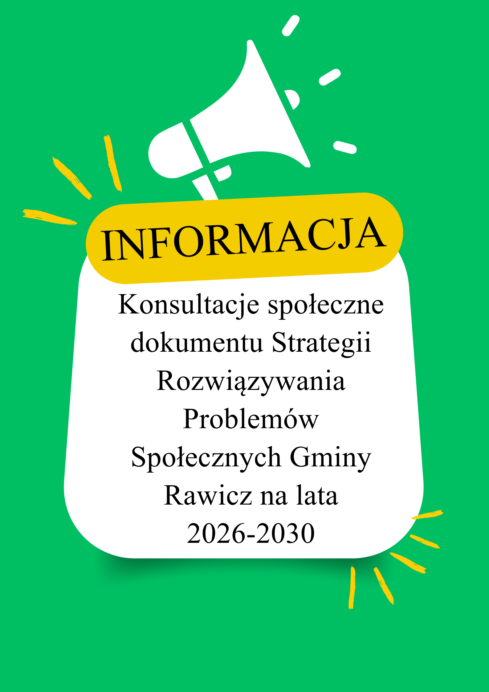 Konsultacje społeczne dokumentu Strategii Rozwiązywania Problemów Społecznych Gminy Rawicz na lata 2026-2030