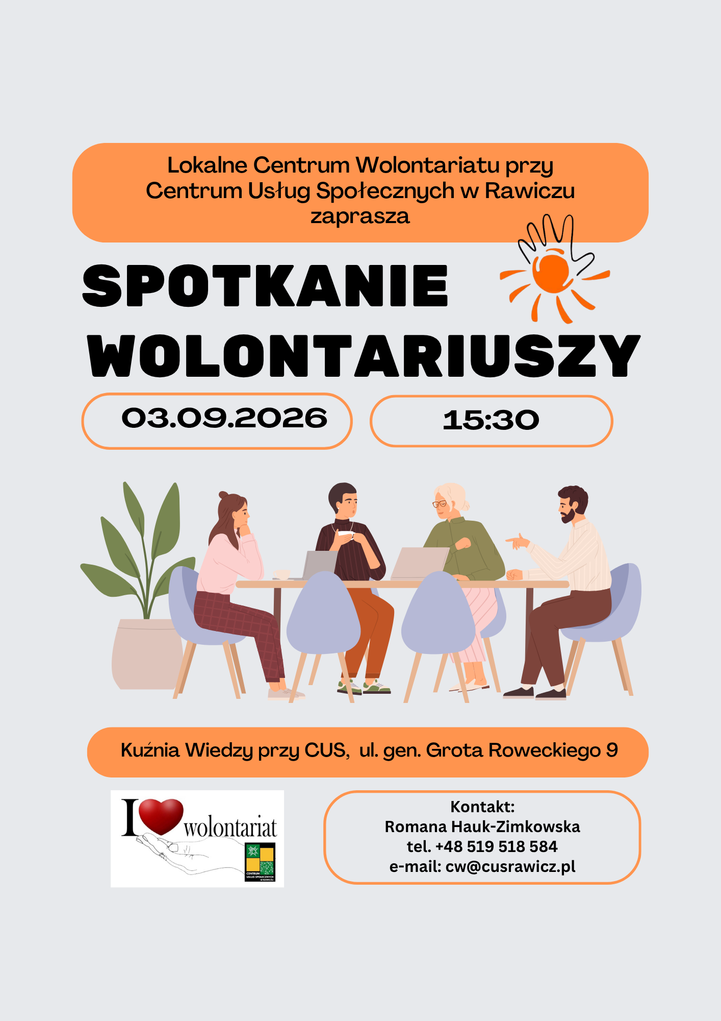 Spotkanie wolontariuszy - plakat